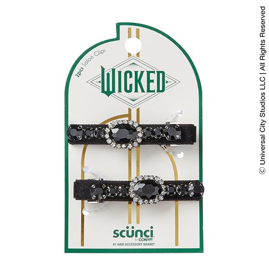 Wicked Black Velvet Barrette Gift Box 2pk